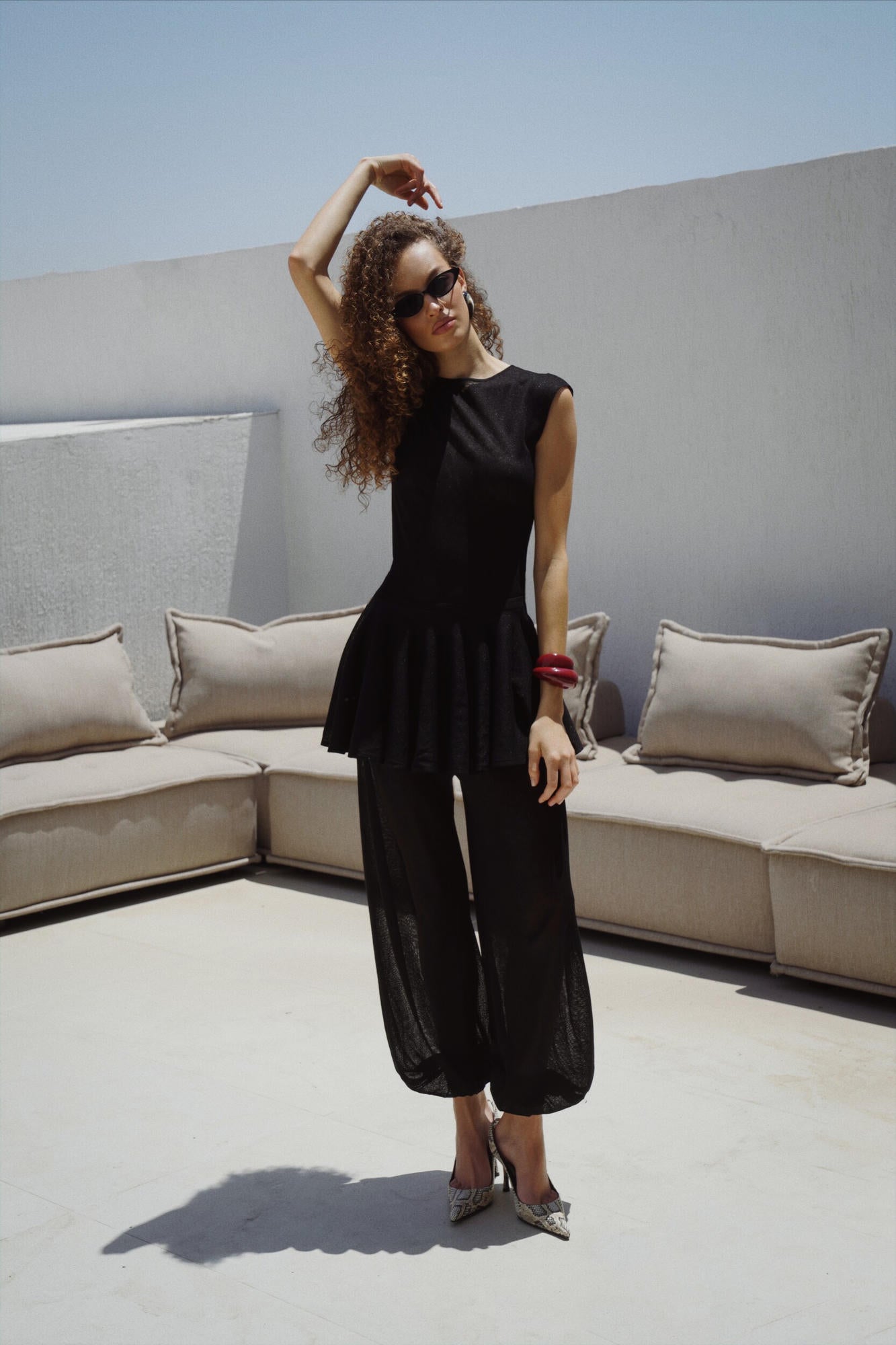Black set in lightweight knitwear (body + pants)