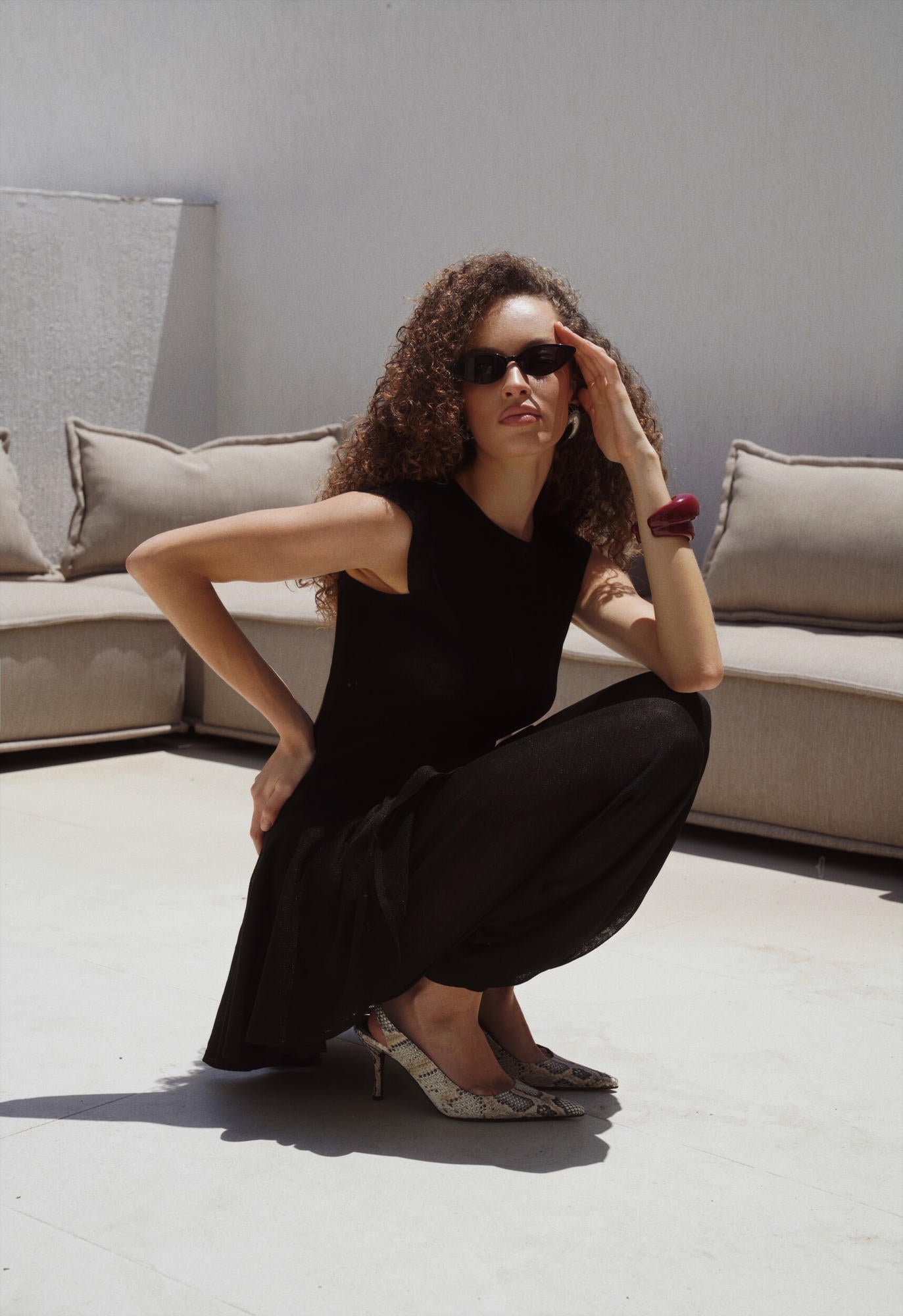 Black set in lightweight knitwear (body + pants)