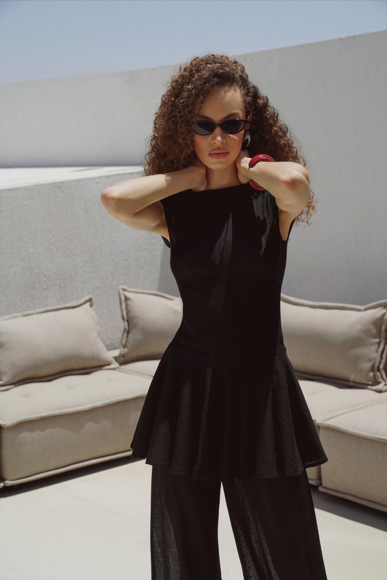 Black set in lightweight knitwear (body + pants)